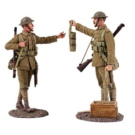 WB23099 "Going Up the Line" British Infantry Handing Out Ammo