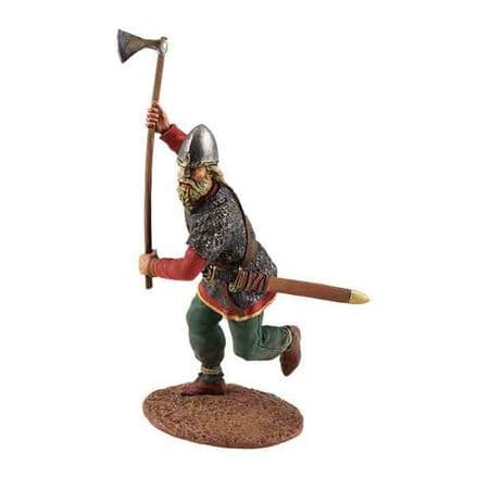 WB62100 Viking Wearing Spangenhelm, Attacking with Ax