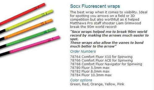SOCX Flourecent Arrow wraps - 5.5mm/8.0mm/10.3mm