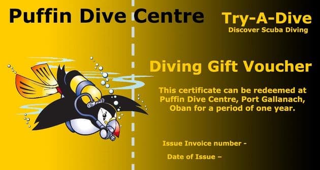 PDC DIVING GIFT VOUCHER <BR> BOOK  A  TRY-A-DIVE
