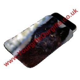 Black Wolf Mobile Phone Pouch, Wolf Phone Case, Wolf Gifts, Wolves Phone Pouch. MP3, IPOD