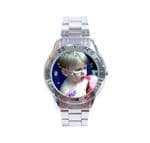 Stainless Steel Analogue Photo Watch