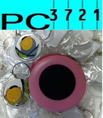 100 Blank Round Plastic Keyrings 34 mm Diameter Insert + Matching Photo Punch 9010PP