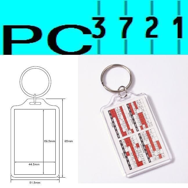 Pack of 10 Blank Rectangular Clear Plastic Jumbo Keyrings 70 x 45 mm Insert E1306