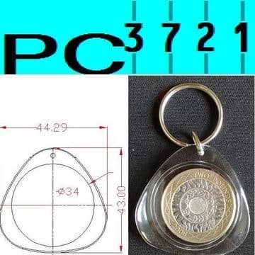 Pack of 10 Blank Round Cross Stitch Clear Plastic Keyrings 33 mm Diameter Insert H1619